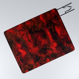 Nervous Energy Grungy Abstract Art  Red And Black Picnic Blanket
