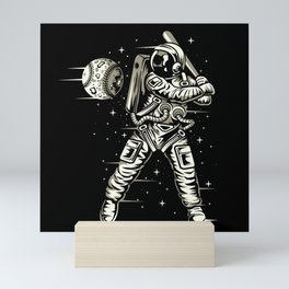 Space Baseball Astronaut Mini Art Print