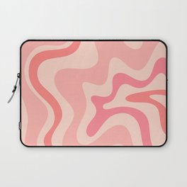 Retro Liquid Swirl Abstract in Soft Pink Laptop Sleeve