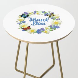 Thank You Note - Cute Floral  Side Table
