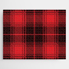 Red and Black Square Pattern Jigsaw Puzzle