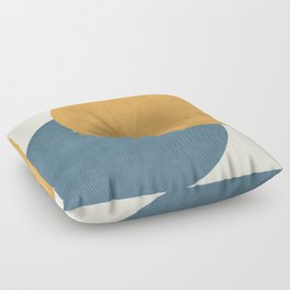 Halfmoon Colorblock - Gold Blue Floor Pillow