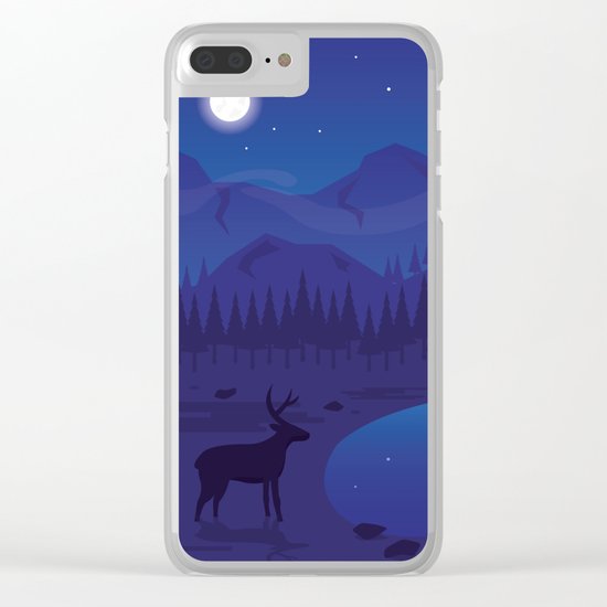 Night landscape Clear iPhone Case