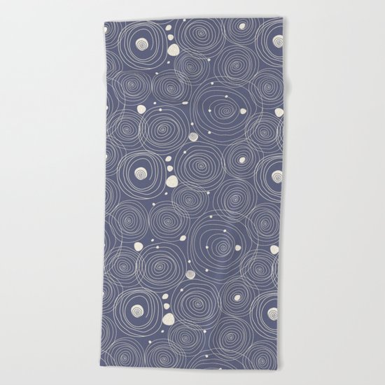 Blue Scribbles Pattern 08 Beach Towel