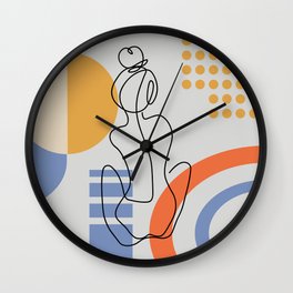 One line continuous of sexy body set Single line drawing art Woman body isolated Geometric shapes 01 Wall Clock