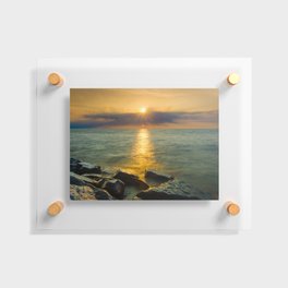 Coastal Landscape Photograph Sun Ray on the Water Beach Art Floating Acrylic Print