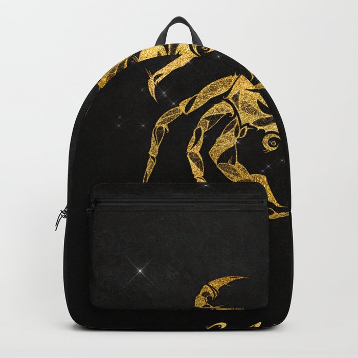 Astrology Horoscope  Zodiac Cancer Gold Black Backpack