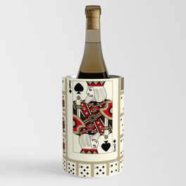 Playing cards of Spades suit in vintage style. Original design. Vintage illustration Wine Chiller