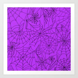 Creepy Cobwebs over Purple Art Print