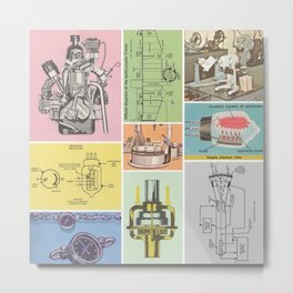 Magical Mechanics Metal Print | Color, Gears, Illustration, Diagrams, Gauge, Old, Vintage, Antique, Oldphotos, Modern 