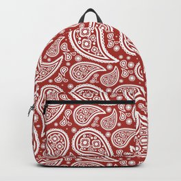 Paisley (White & Maroon Pattern) Backpack