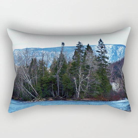 Blue Mountain River Rectangular Pillow