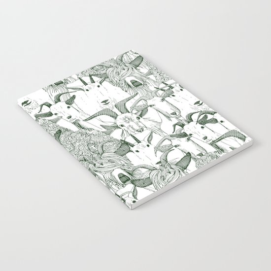 just goats dark green Notebook