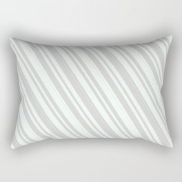 [ Thumbnail: Mint Cream and Light Gray Colored Stripes/Lines Pattern Rectangular Pillow ]