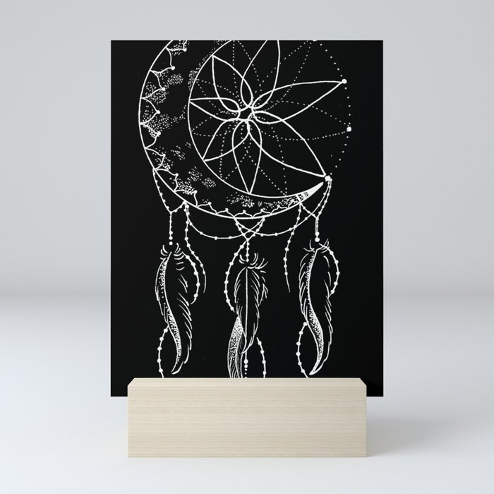 Dream Catcher with Crescent Moon Mini Art Print