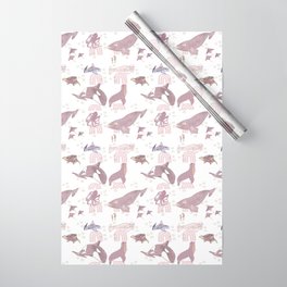 Marine Life Print - Rose Wrapping Paper