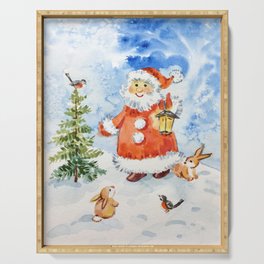 Santa Claus and his friends Serving Tray