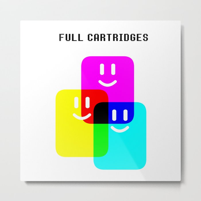 CMYK Full Cartridges | Emoji Version Metal Print