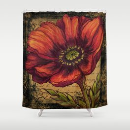 Victorian Poppy Shower Curtain