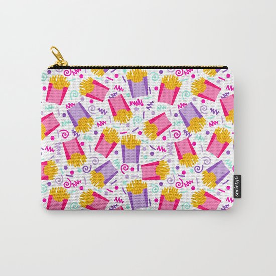 French Fries junk food party time razzle neon bright happy fun kids children pop art pattern foods Carry-All Pouch