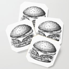 Hand Drawn Cheese Burger Coaster