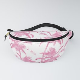 Pink watercolor modern tropical palm tree pattern Fanny Pack