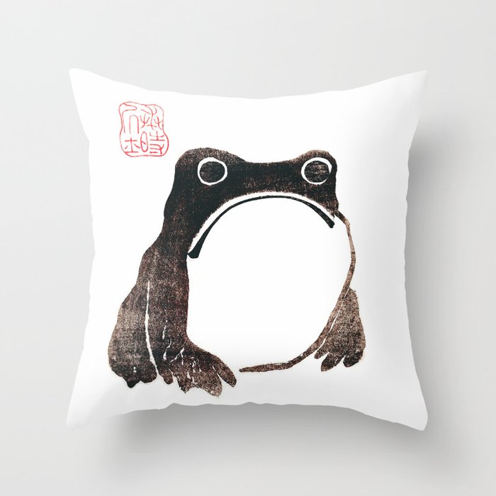 Matsumoto Hoji Frog Throw Pillow by eye4designs Society6