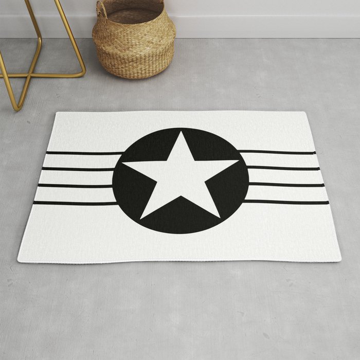 Black And White Star Rug By Lebensartdesign Society6 Black And White Star Rug