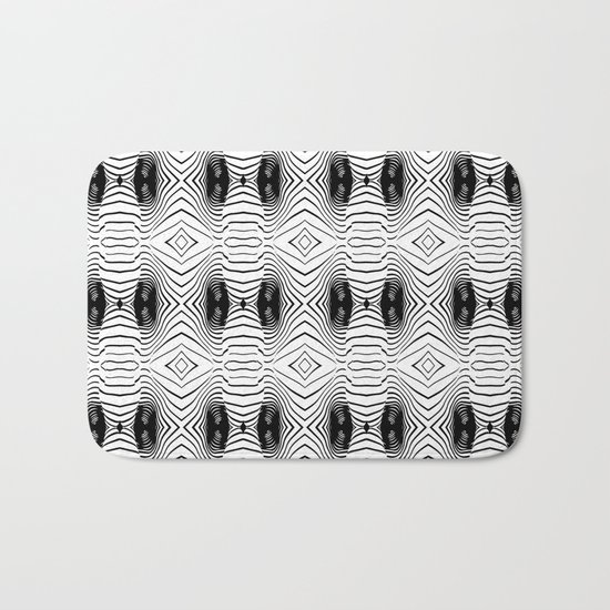 black wave lines Bath Mat
