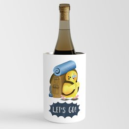Let's Go! Cute Motivational Quote for Hiking Lovers Wine Chiller
