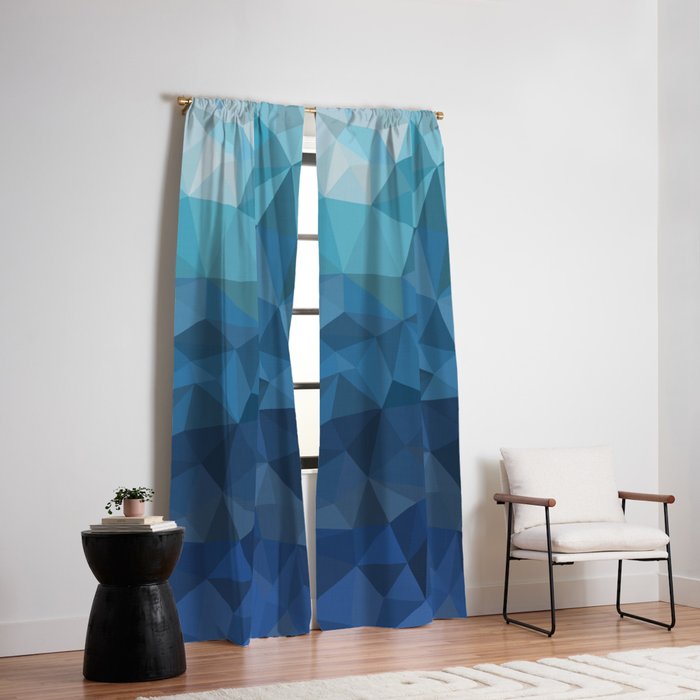 Blue Geometric Blackout Curtain By Artsimo Society6
