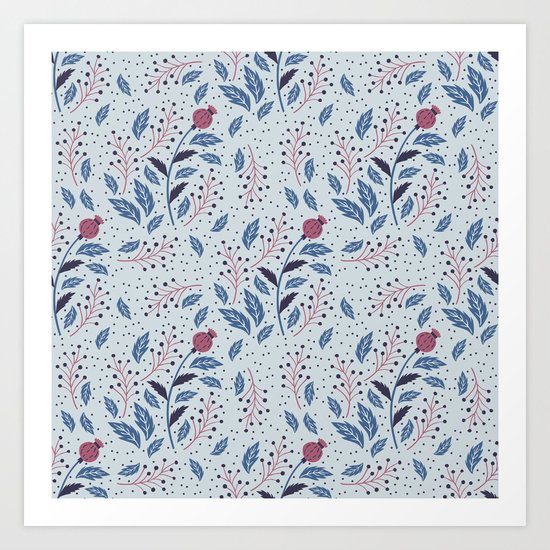Purple Thistle Buds Art Print