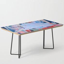 Days go by: a vibrant abstract contemporary piece in red, blue and pink by Alyssa Hamilton Art Coffee Table