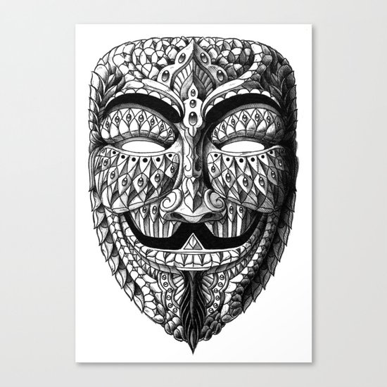Ornate Anonymous Mask Canvas Print