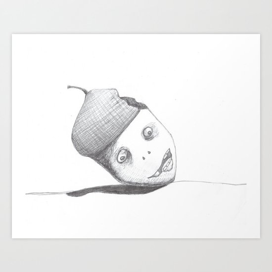 Zombie Acorn Art Print
