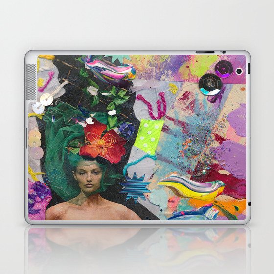 Haute Couture Fashion Girl Mixed Media Painting Laptop & iPad Skin