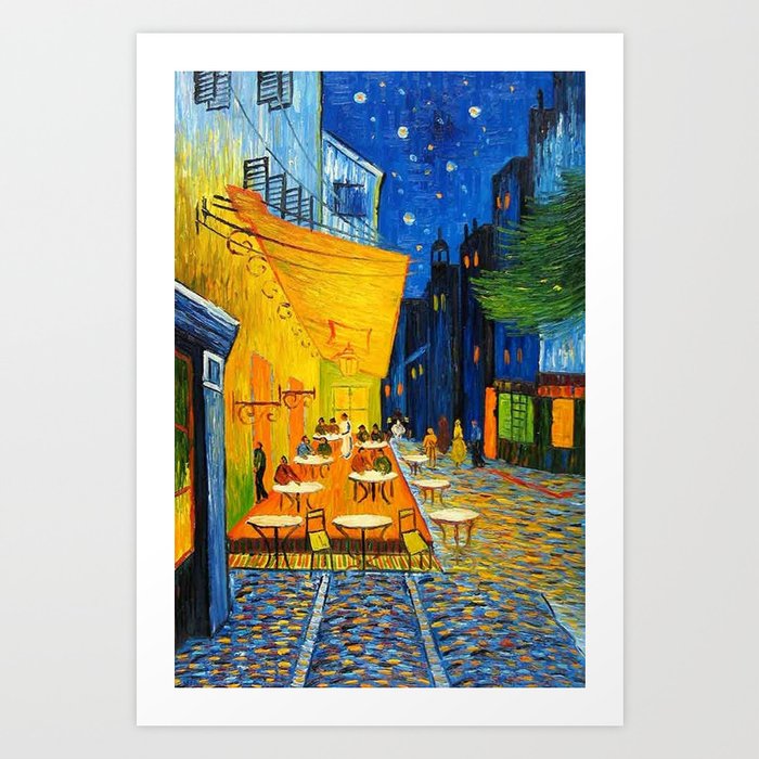 Cafe Terrace At Night By Vincent Van Gogh Art Print