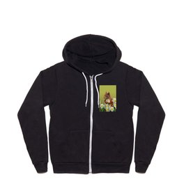 Squirrel with white daffodils Zip Hoodie