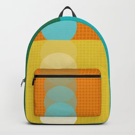 Grid retro color shapes patchwork 1 Backpack