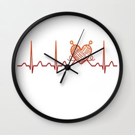 Knitting Heartbeat Wall Clock