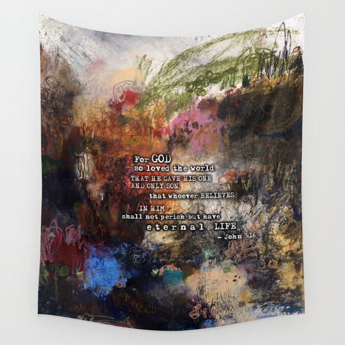 John 3 16 Bible Verse Scripture Abstract Art Painting Christian