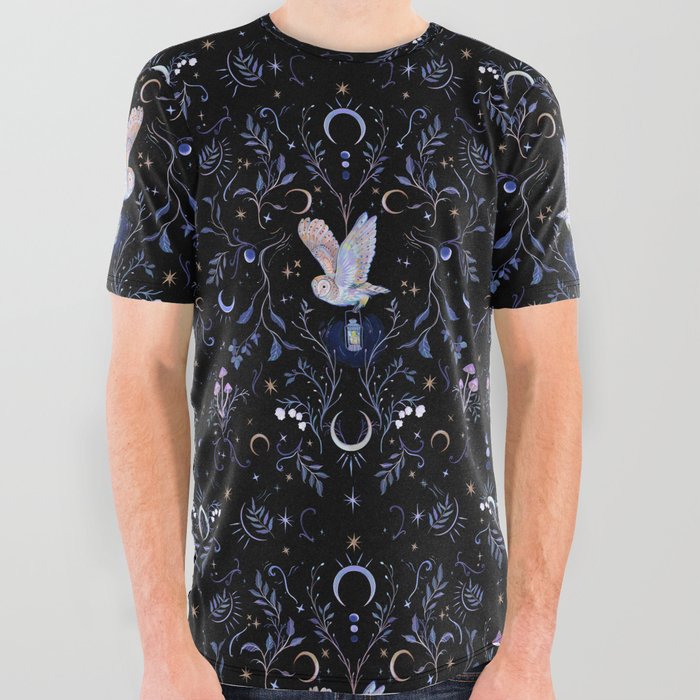 Moonlight Owl All Over Graphic Tee