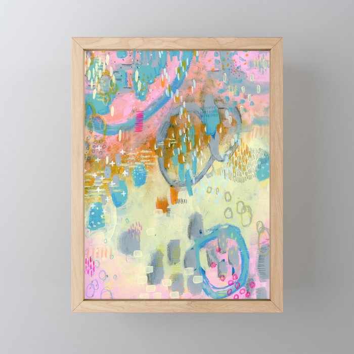 Abstract intuitive pink Framed Mini Art Print