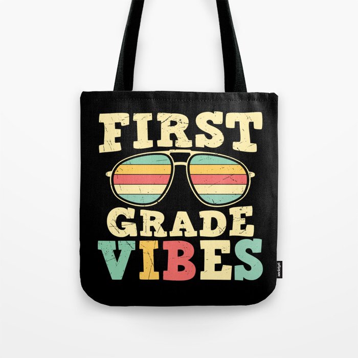 First Grade Vibes Retro Sunglasses Tote Bag