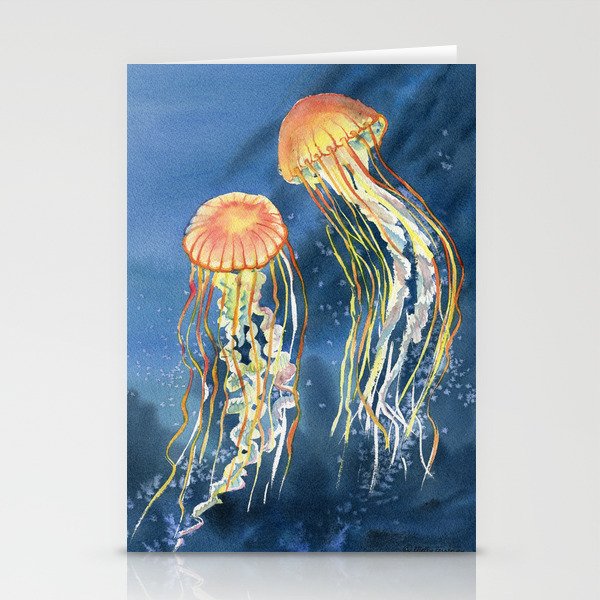 Dancing of Jellyfish Stationery Cards