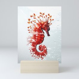 Scarlet Seahorse Mini Art Print