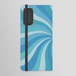 Blue Sunburst Retro Abstract Android Wallet Case