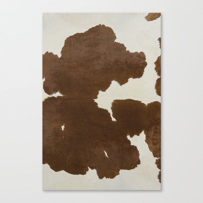 Dark Brown White Cow Hide Canvas Print By Theghosttown Society6