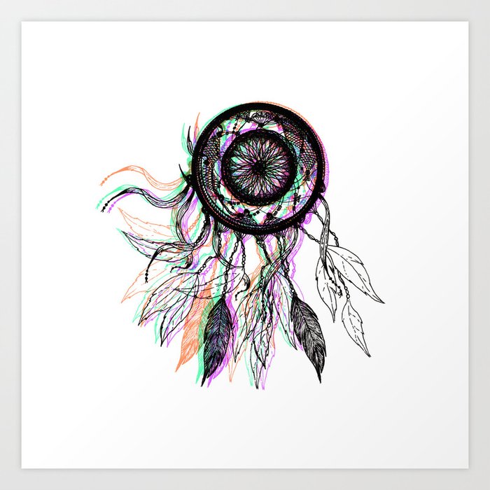 Dreamcatcher with coloured net by Artwork Indian