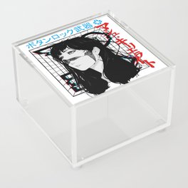 Japanese Cyborg Girl Vaporwave Style  Acrylic Box